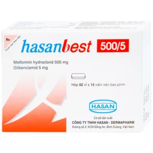 Thuốc Hasanbest 500/5 Hasan điều trị đái tháo đường típ 2 (2 vỉ x 15 viên)