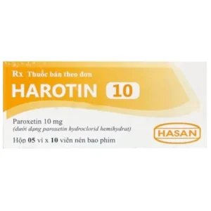 Thuốc Harotin 10 Hasan điều trị trầm cảm, rối loạn hoảng sợ, rối loạn lo âu tổng quát (5 vỉ x 10 viên)